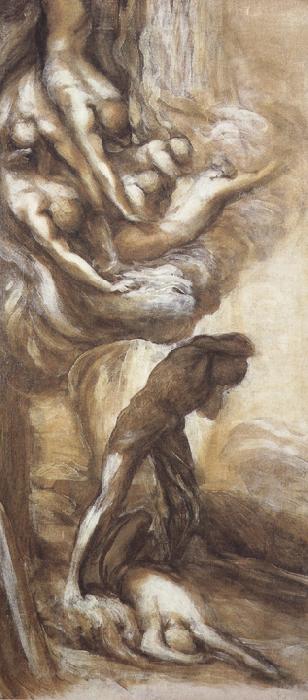 george frederic watts,o.m.,r.a. The Denunciation of Cain (mk37)